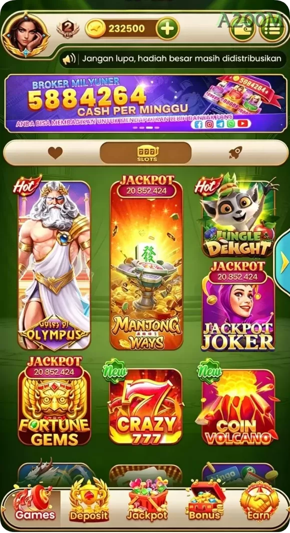 Cuplikan layar menu unduhan a200m untuk perangkat Android